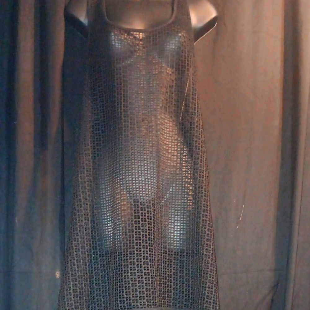 Black Mesh Sleeveless Cover Up